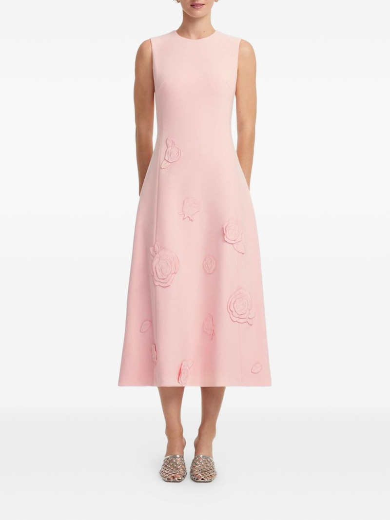 LEO LIN Cleo rose appliqué midi dress outlook