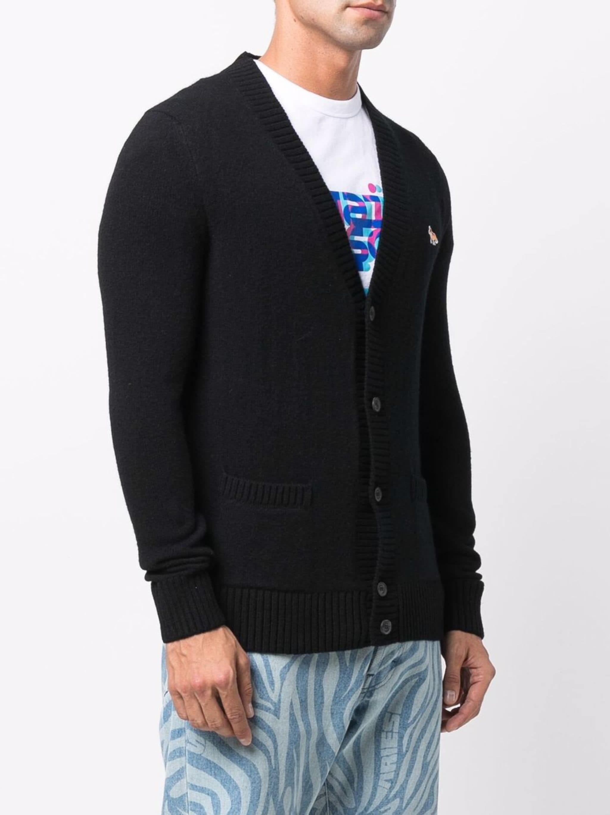 MAISON KITSUNE Men Baby Fox Patch Cosy Cardigan - 2
