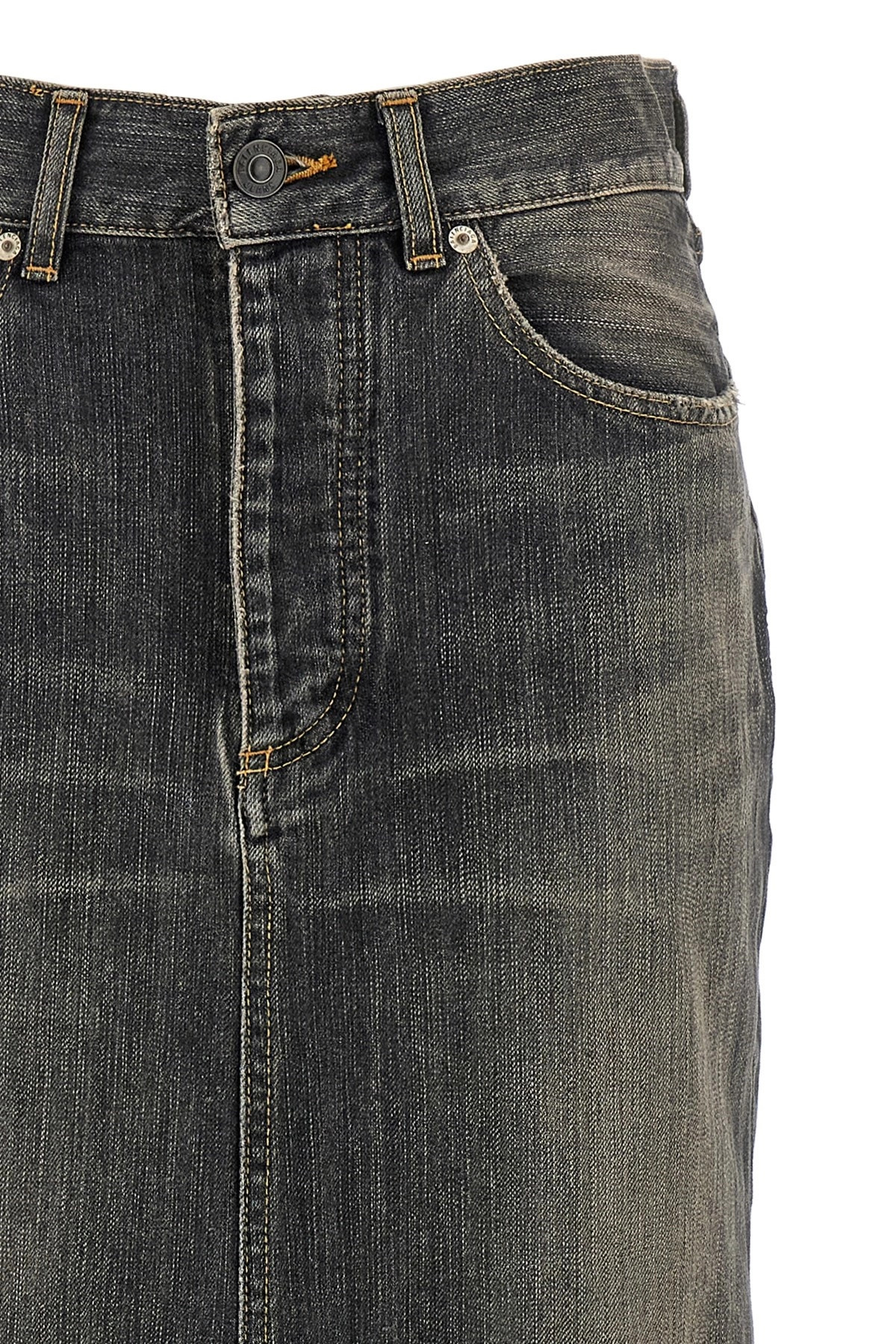 'Lace Up' denim skirt - 4