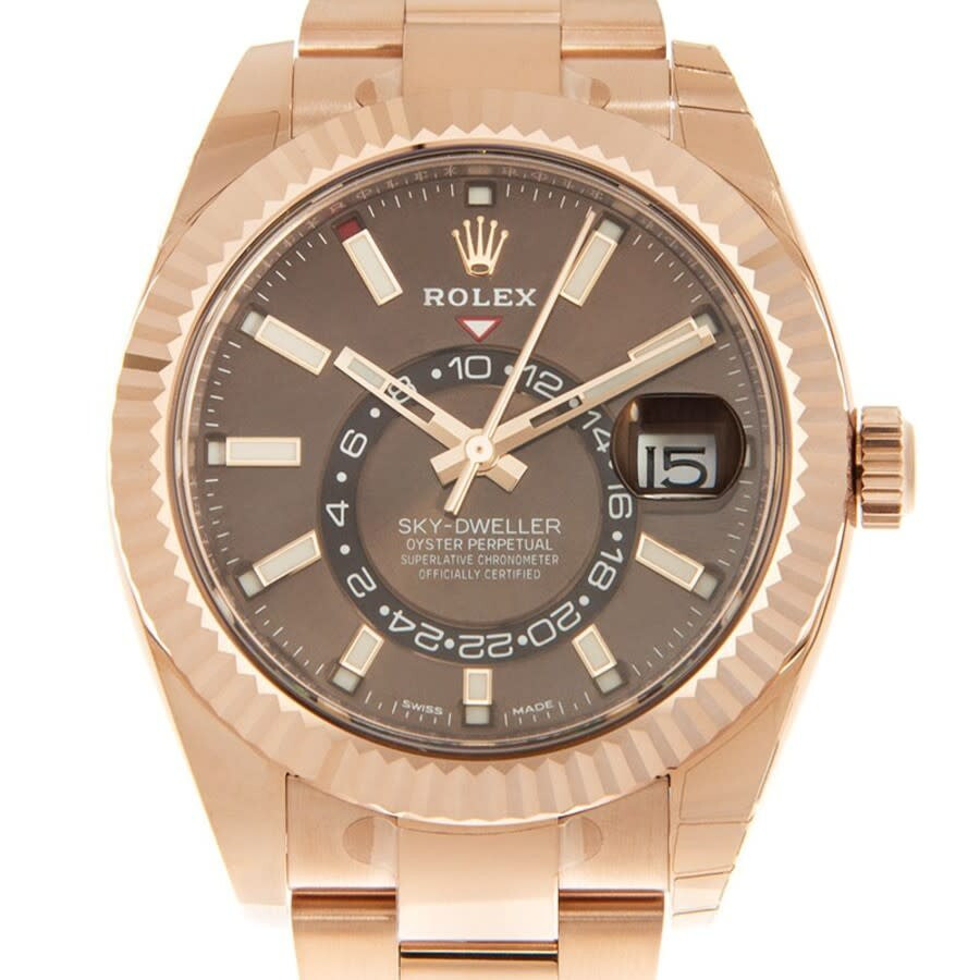 Pre-owned Rolex Sky Dweller GMT Automatic Chocolate Dial Men's Watch 326935CHSO - 2