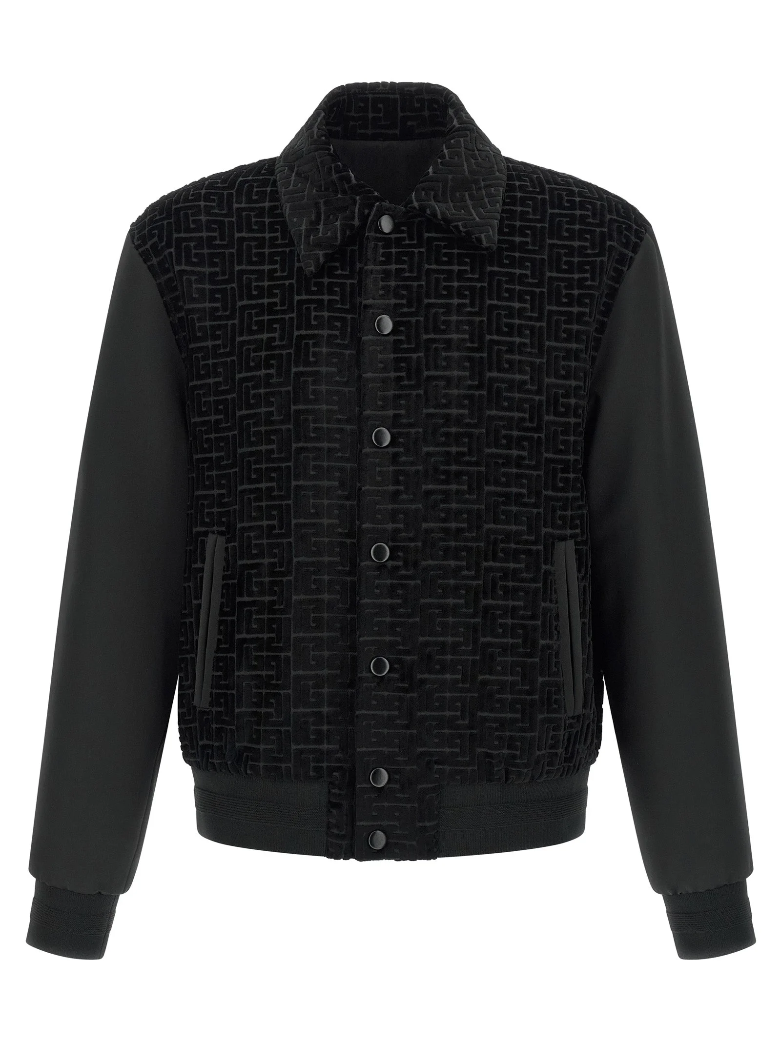 Velvet Bomber Jacket Puffer Jackets Black - 1