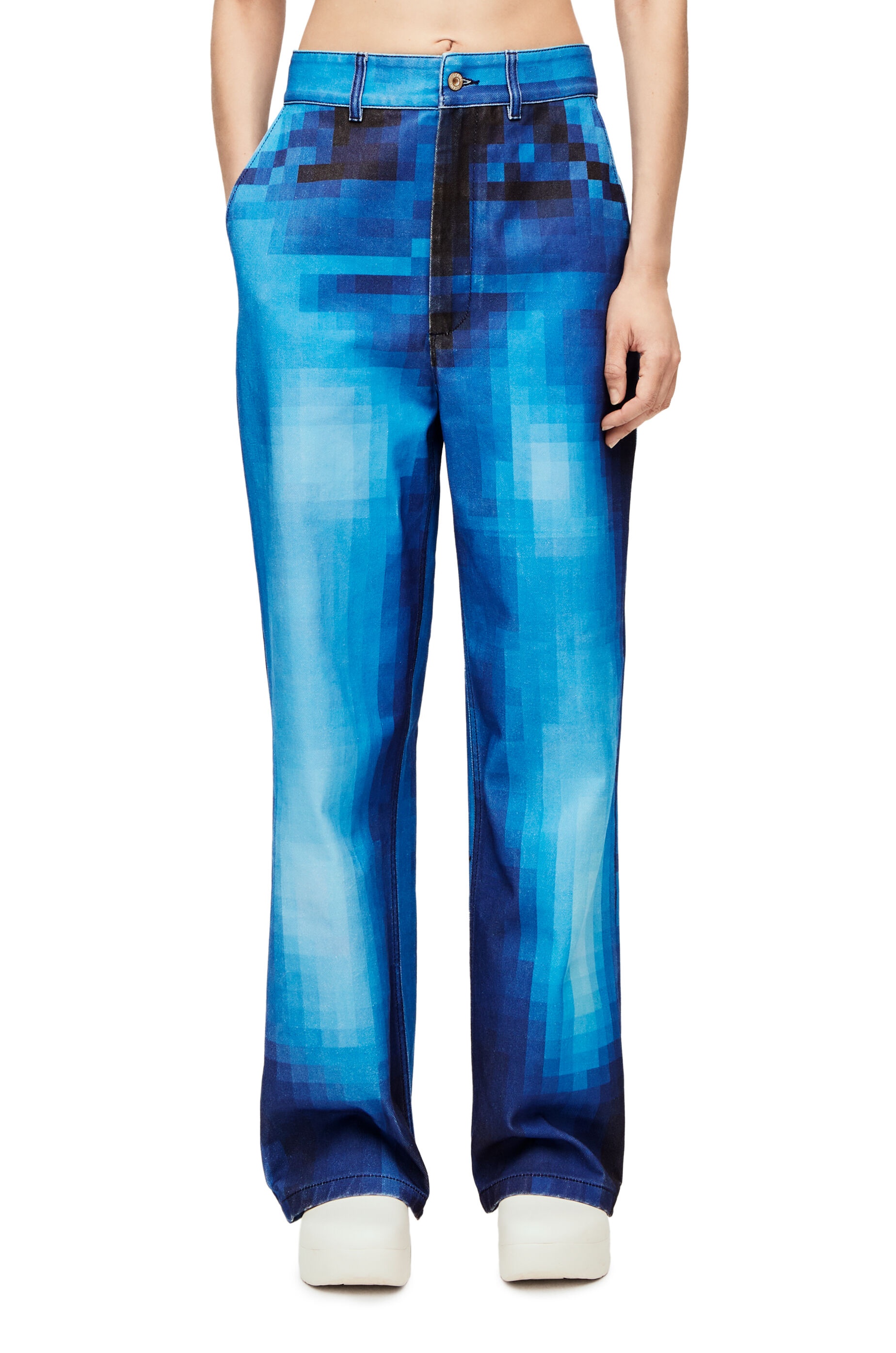 Pixelated baggy jeans in denim - 3