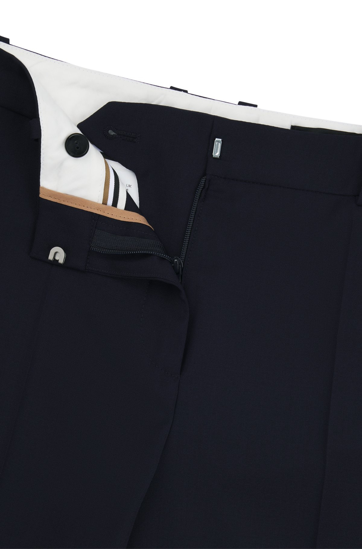 REGULAR-FIT TAPERED-LEG PANTS IN CHECKERED VIRGIN WOOL - 6