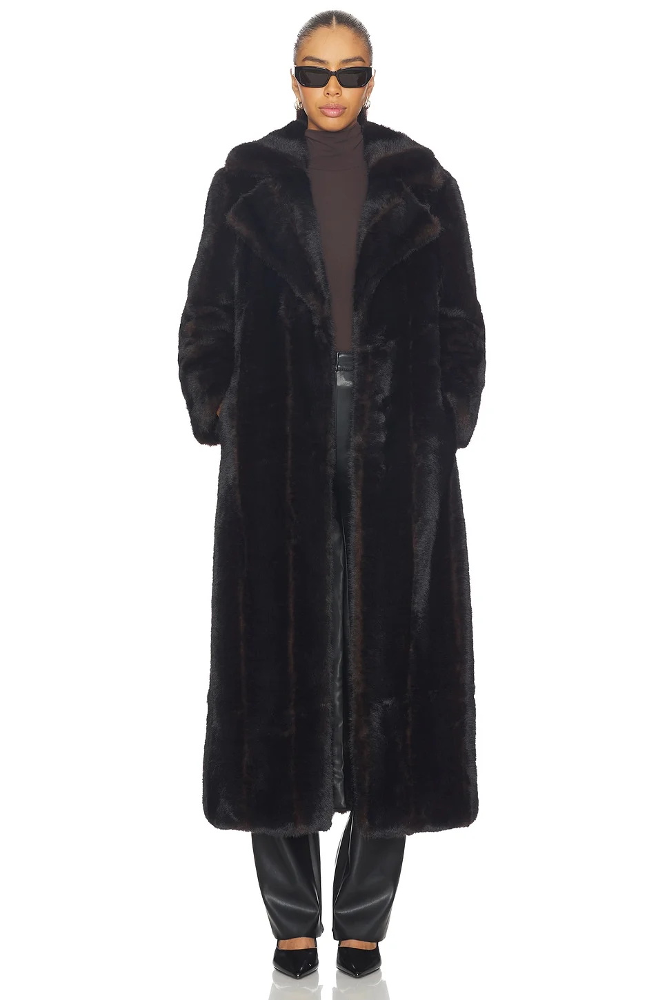 Gabrielle Shaved Mink Maxi Coat - 1