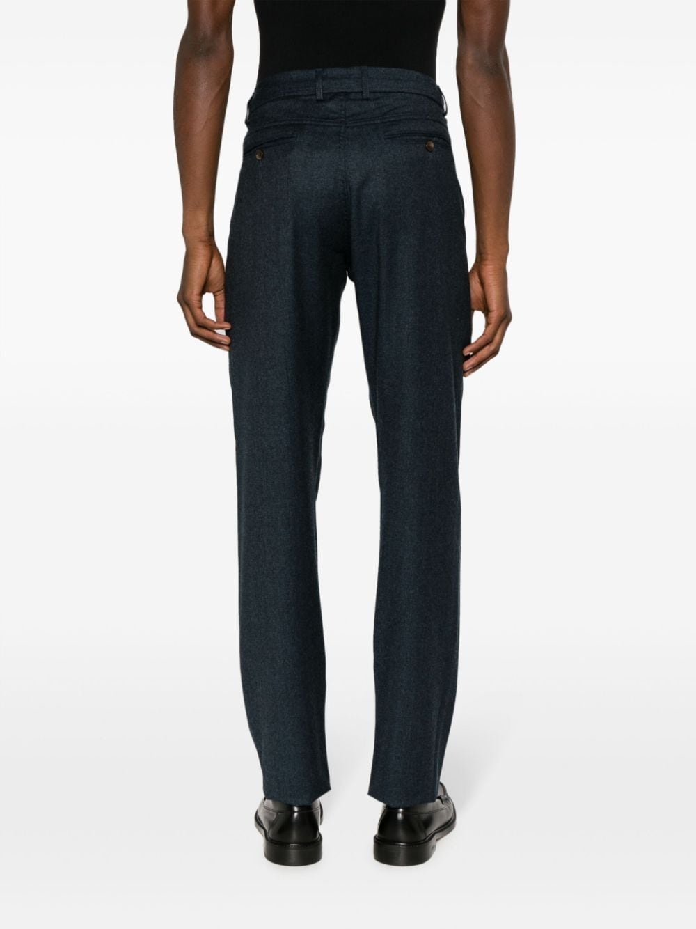 drawstring-waist wool trousers - 4