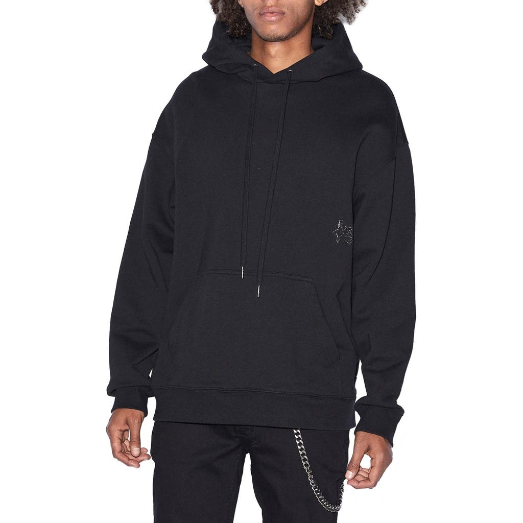 Ksubi Krystal Bling Oversize Biggie Cotton Hoodie in Black at Nordstrom - 1