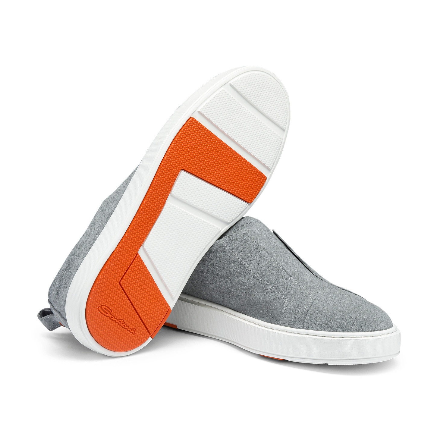 Men's light blue suede slip-on sneaker - 3