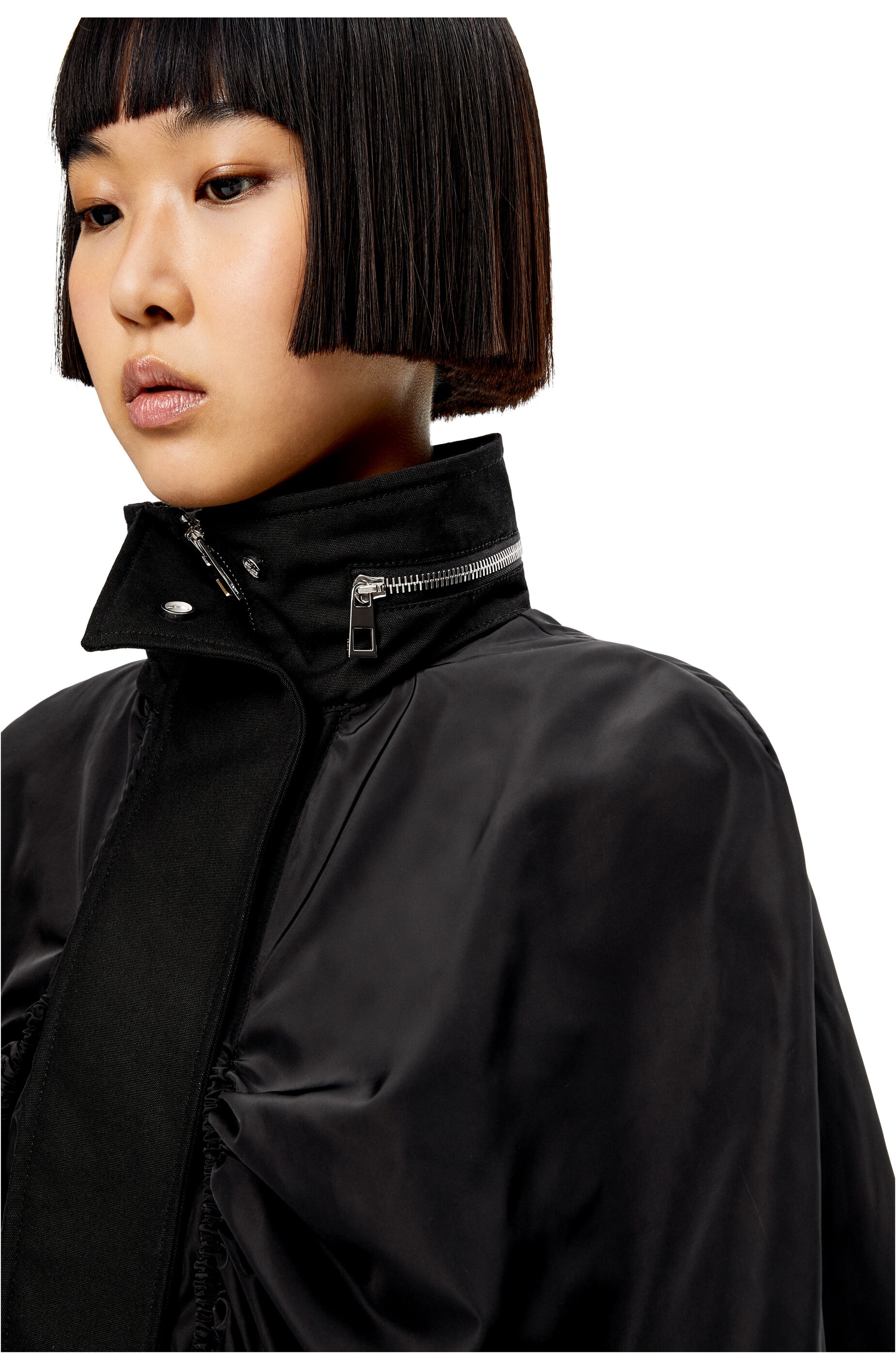 Cape jacket in cotton and nylon - 5
