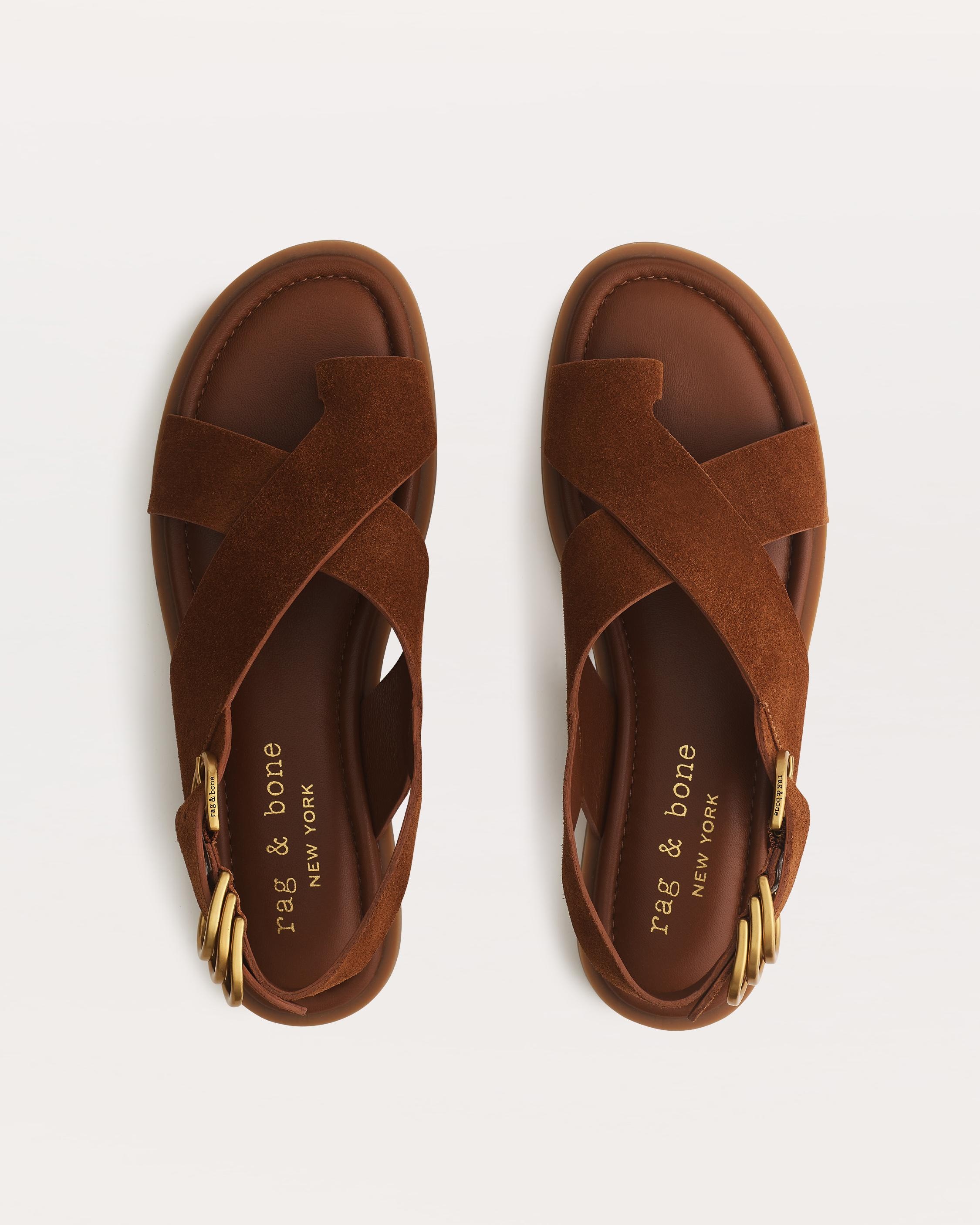 Gia Italian Suede Crossover Sandals - 4