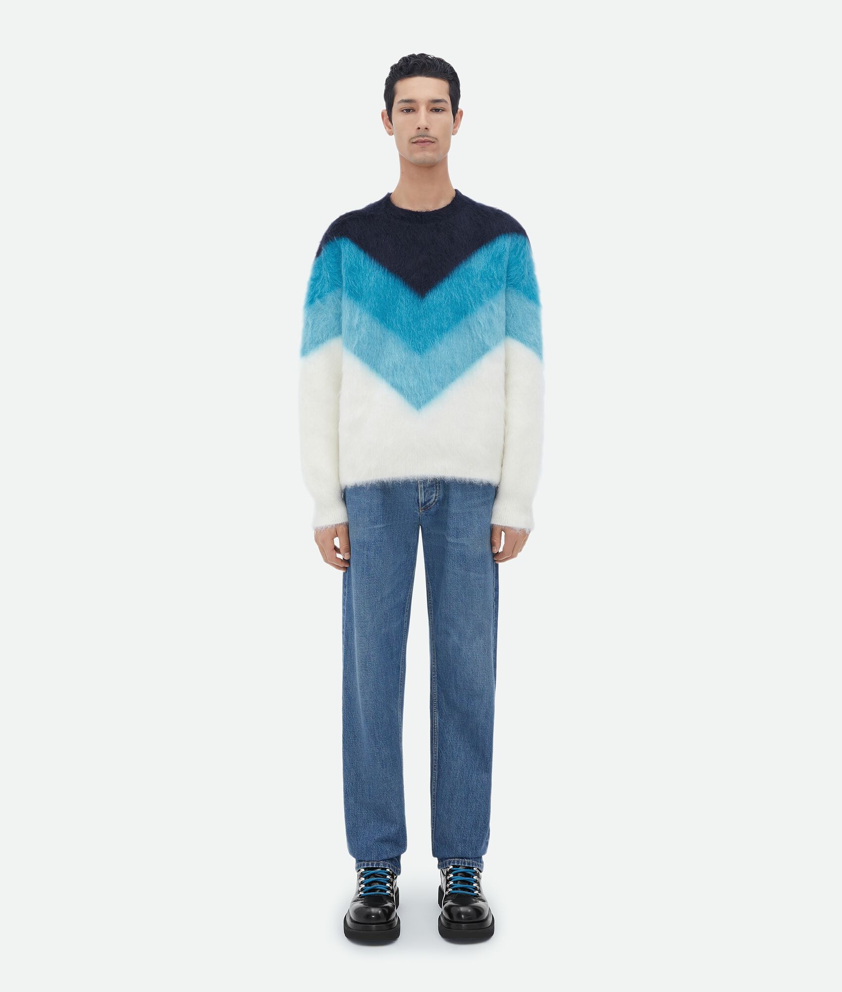 wool mohair chevron jumper - 1