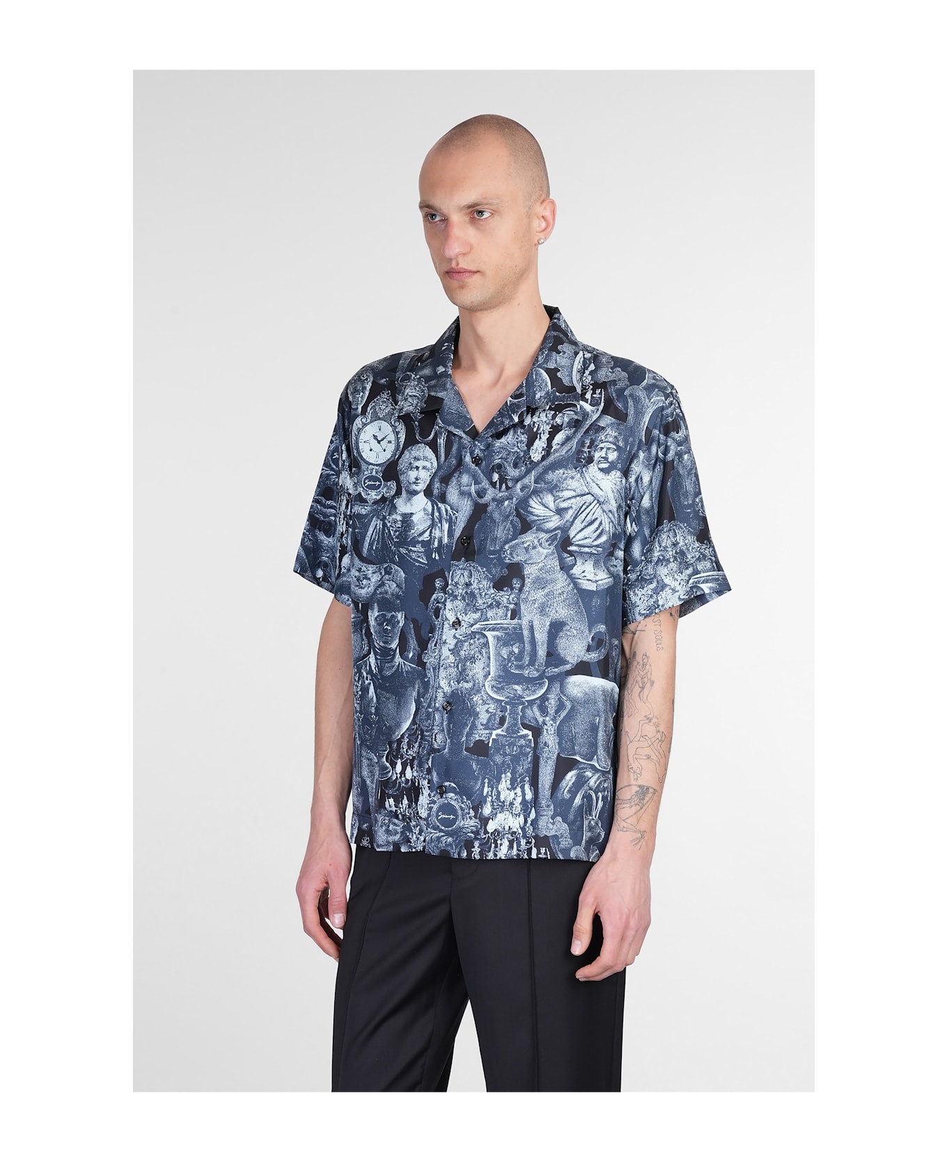 Shirt In Blue Silk - 4