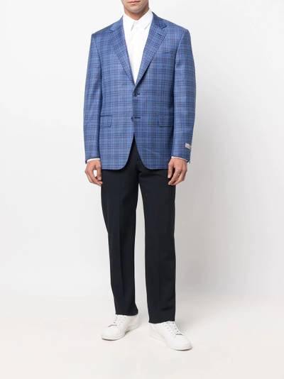 Canali single-breasted checked blazer outlook