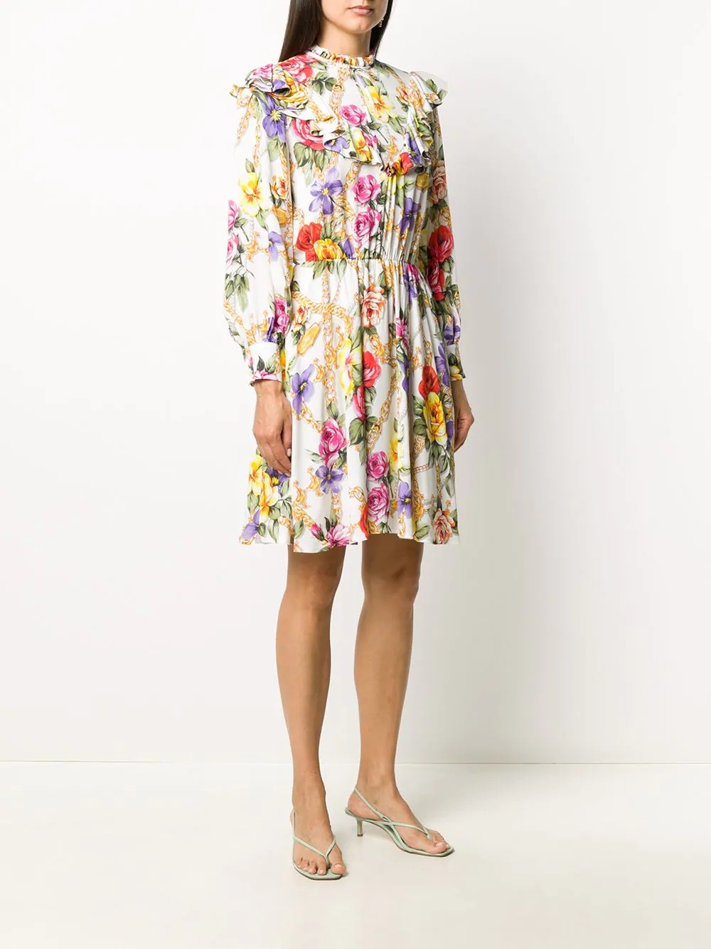 floral print high-neck dress - 3