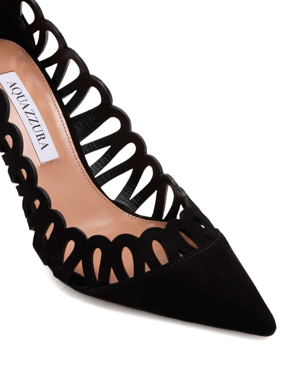 85mm Peep cut-out suede pumps - 3