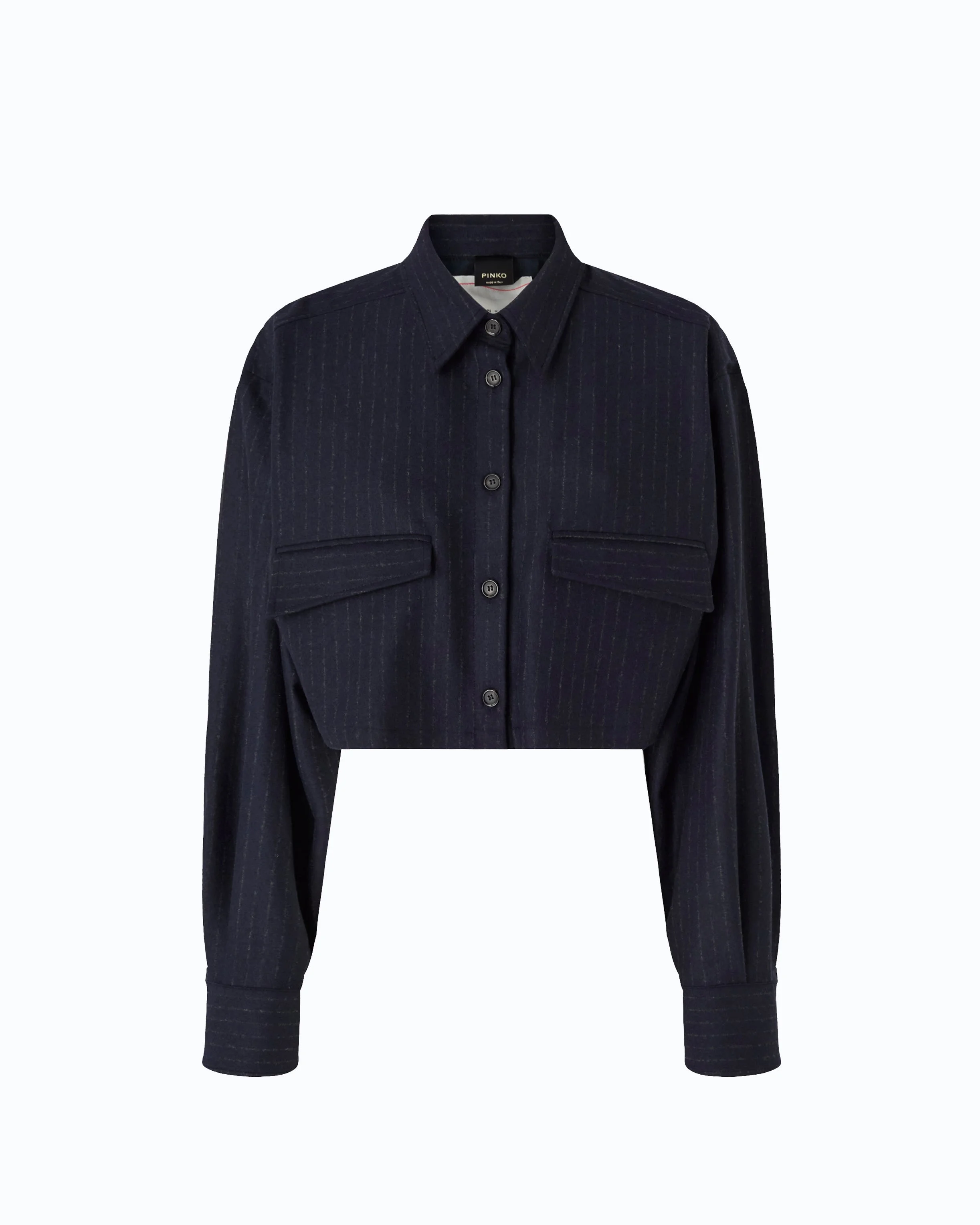 PINSTRIPED CROPPED SHIRT - 1