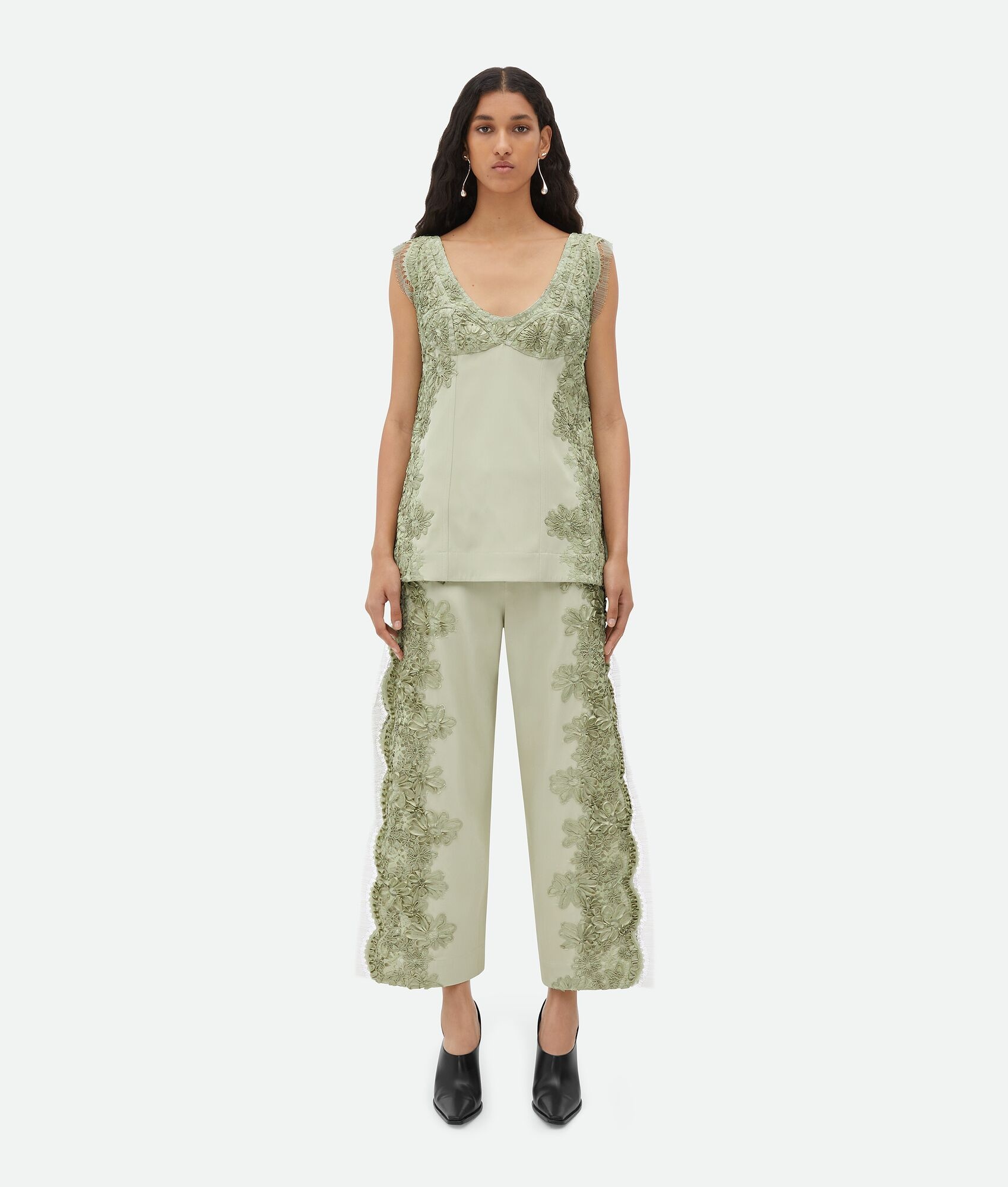 Viscose Top With Lace Embroidery - 1