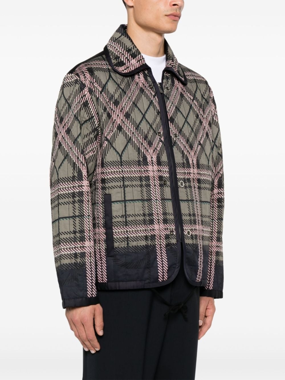 plaid check-print jacket - 3