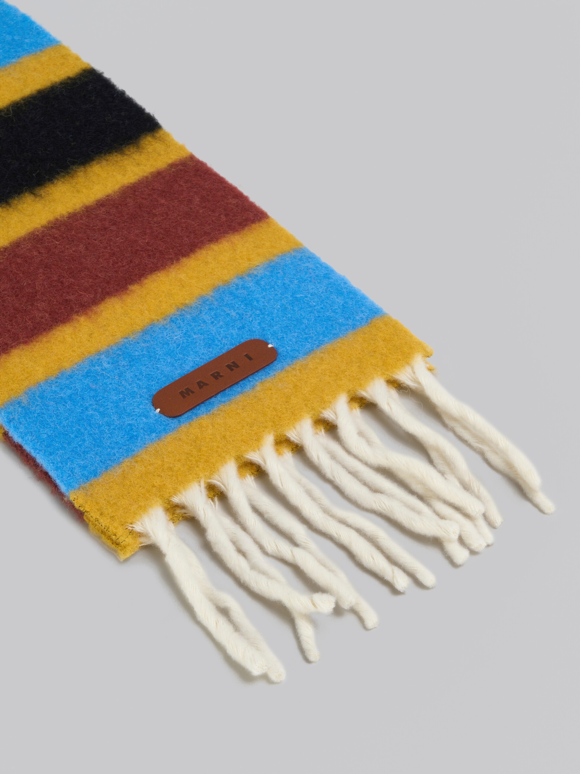 BLUE STRIPED BRUSHED ALPACA SCARF - 3