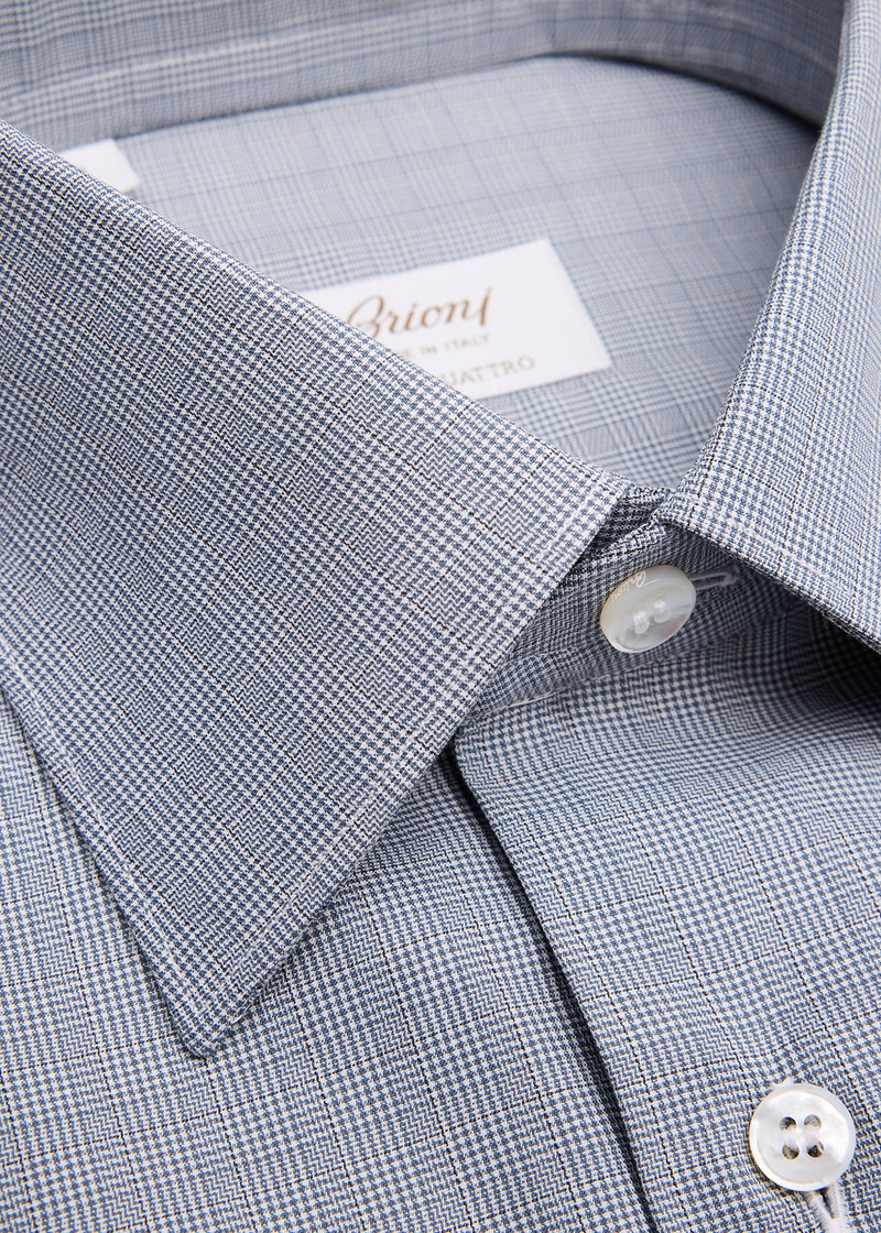 Brioni Men's Ventiquattro Cotton Micro-Plaid Dress Shirt outlook
