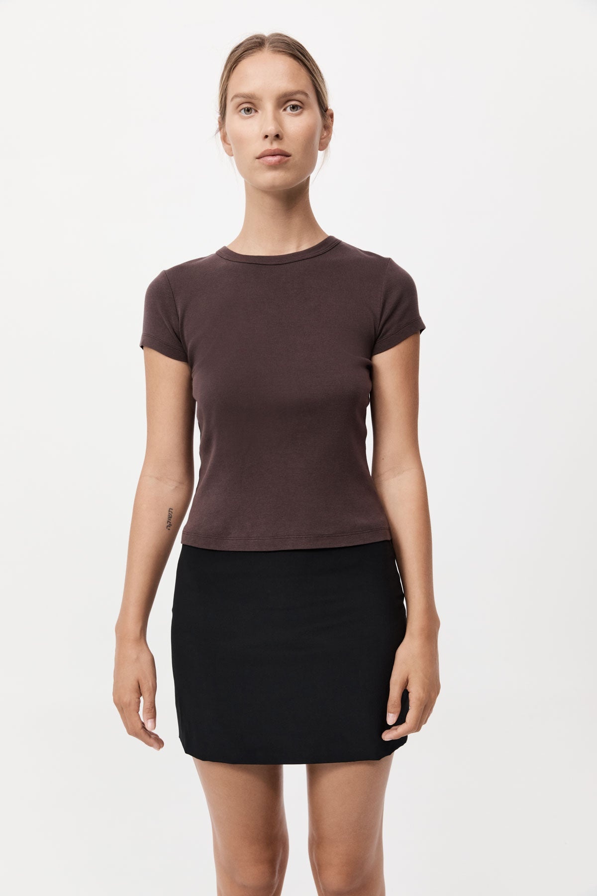 Silk Mini Skirt - Black - 3