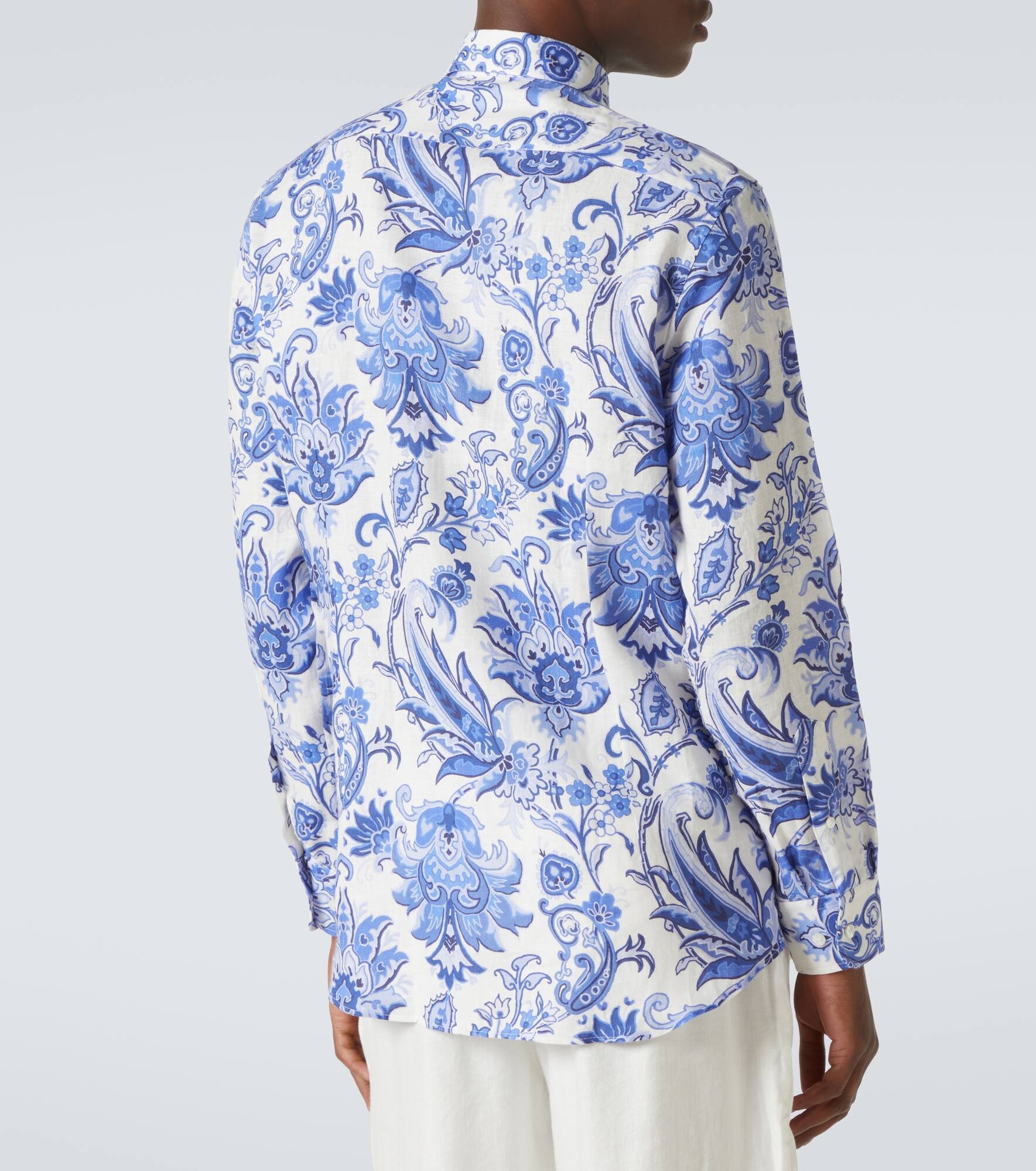 Roma printed linen shirt - 4