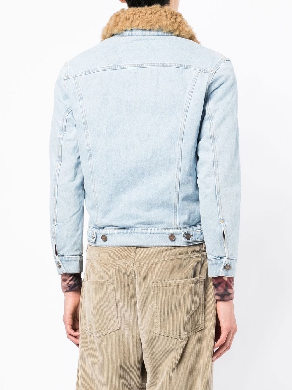 fur-collared denim jacket - 5