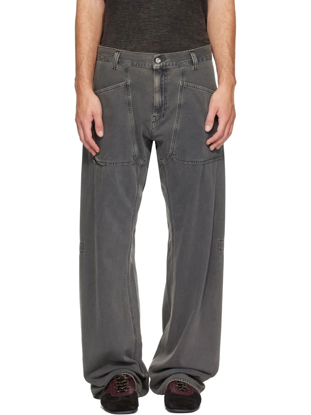 Gray D-Zeta Relaxed Regular Waist Jeans - 1