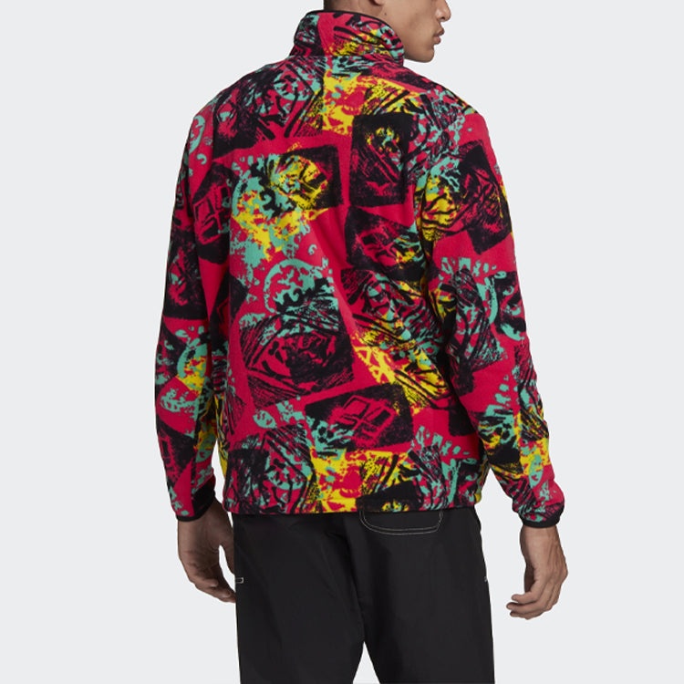 adidas originals MENS Adv Hz Aop Logo Printed Half Zip Fleeced Stand Collar Multicolor GP5926 - 3