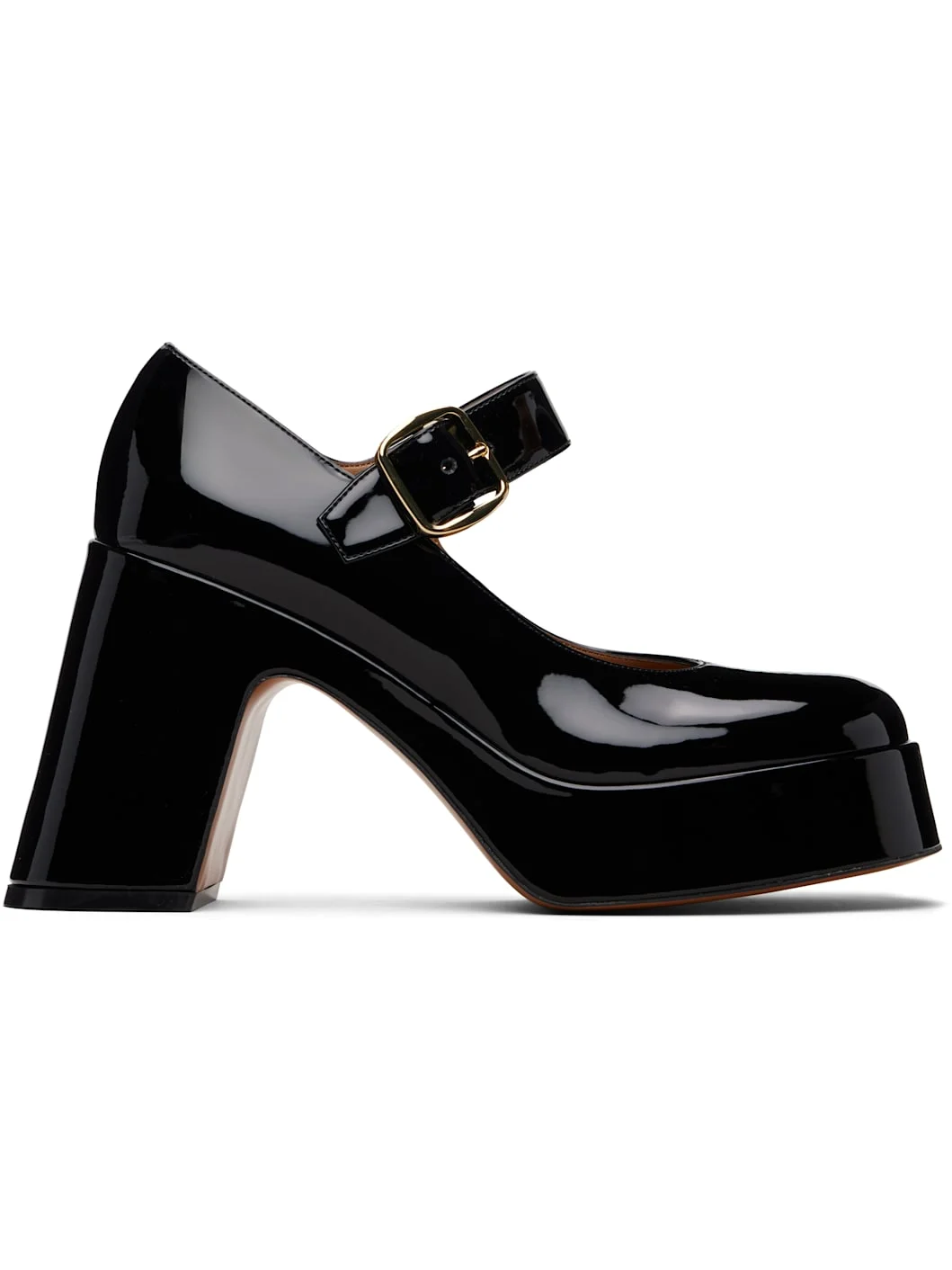 Black Patent Mary Jane Heels - 1