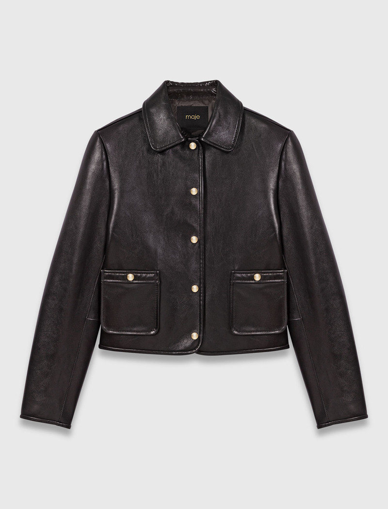 Cropped Leather Jacket 1