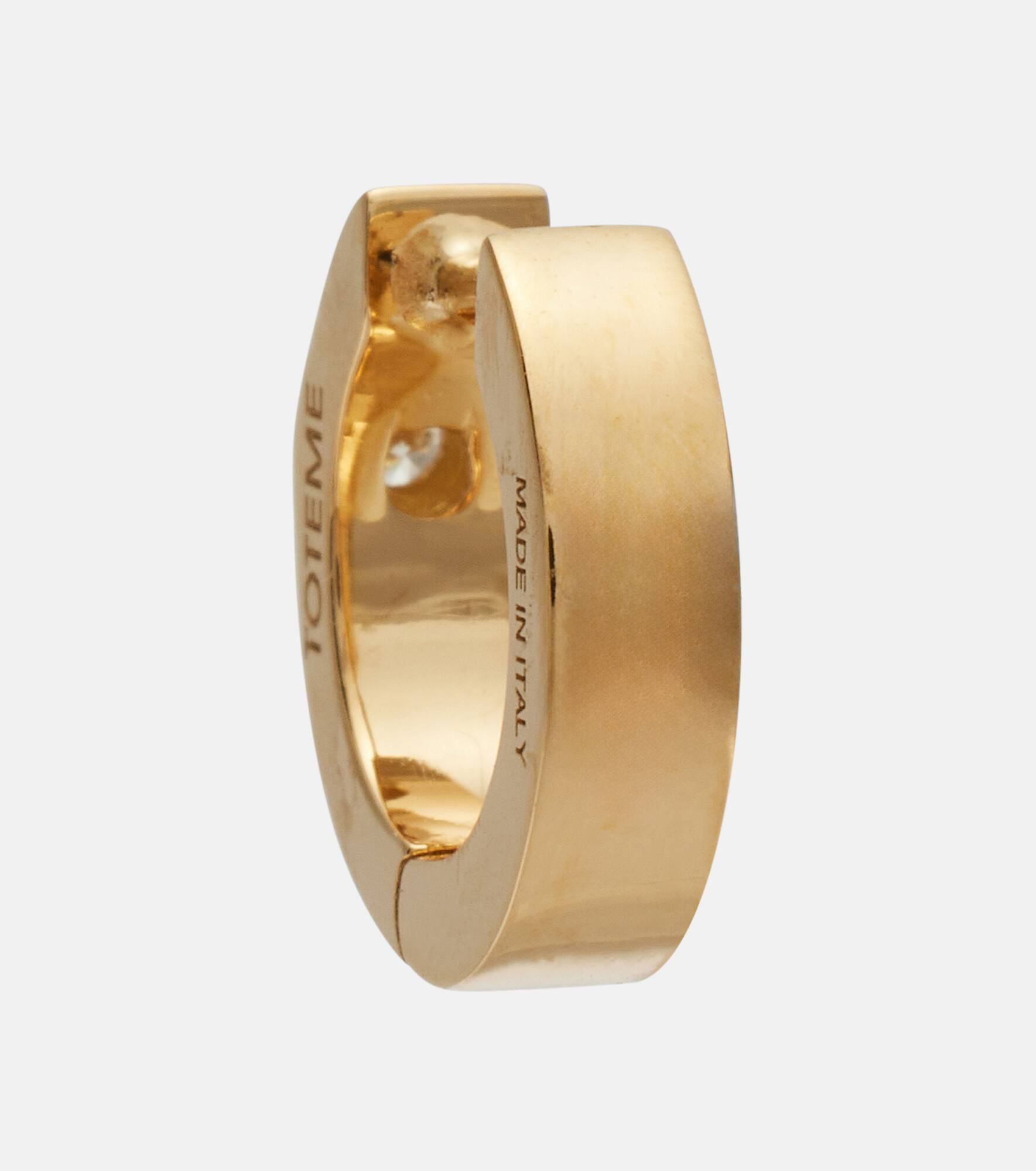 18kt gold hoop earrings with diamond - 5