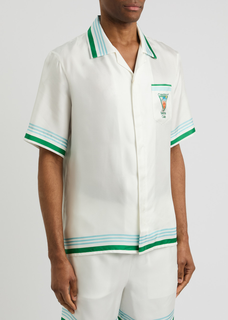 Casablanca Metaphysical Tennis Silk-satin Shirt - 2