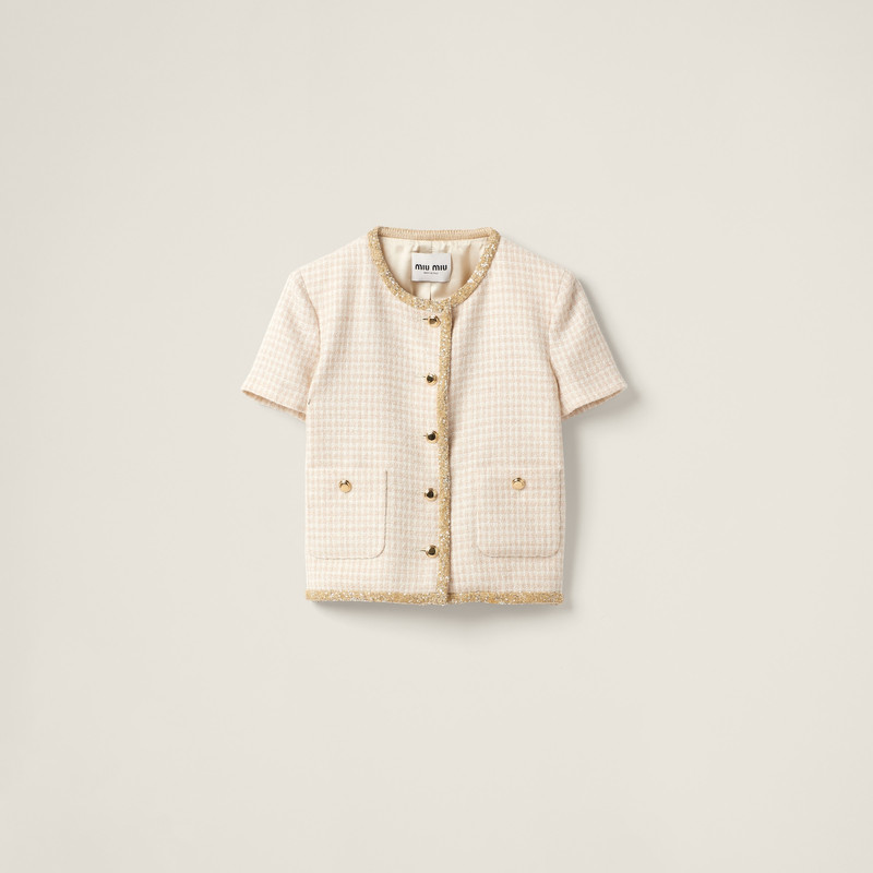 Single-breasted tweed jacket - 1