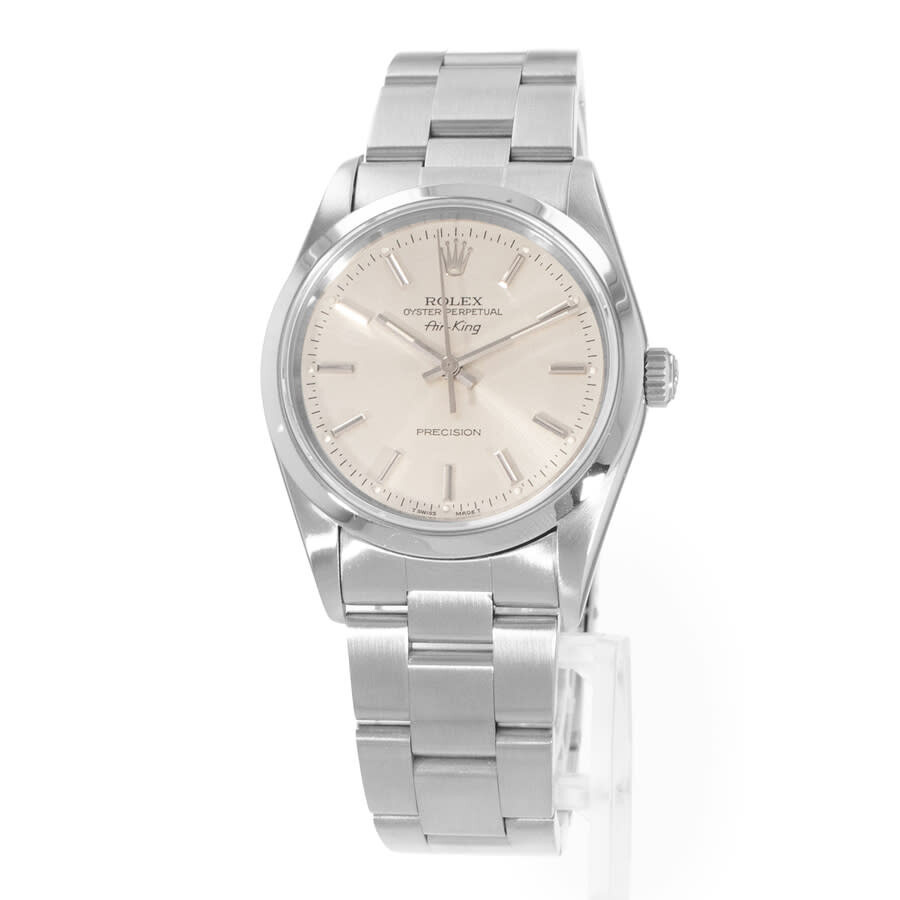 Pre-owned Rolex Air King Automatic Chronometer Silver Dial Men's Watch 14000 SSO - 3