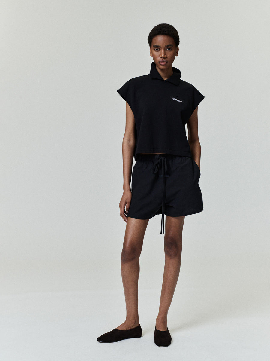 Womens Cropped Pique Polo - 2