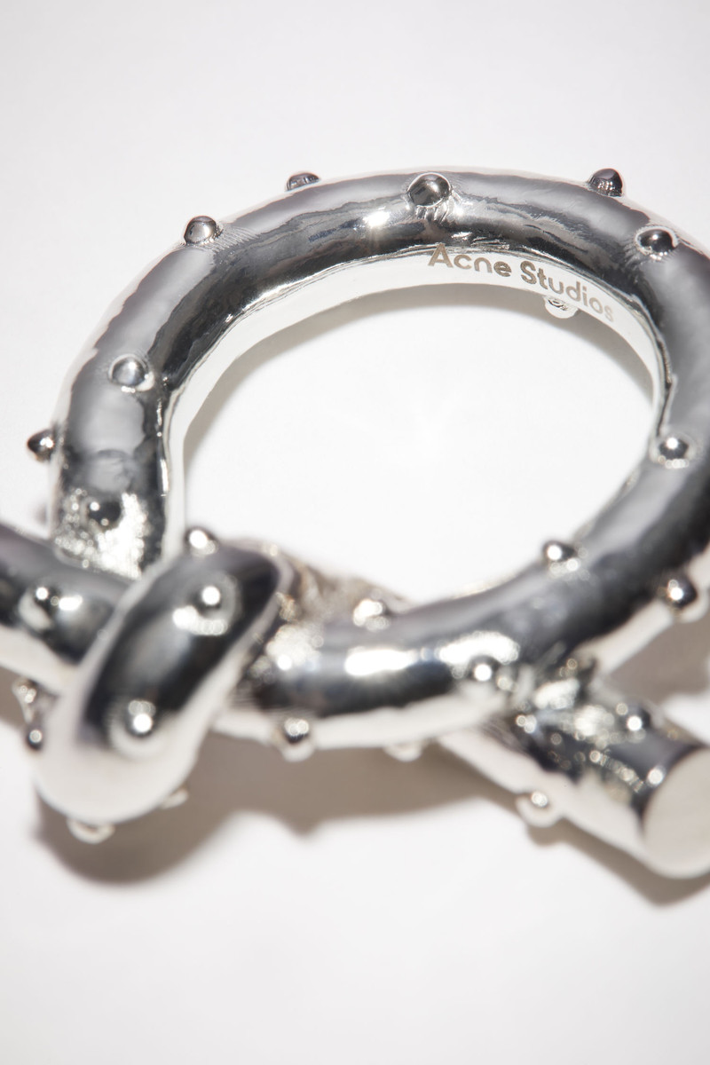 Brass knot ring - Silver 4