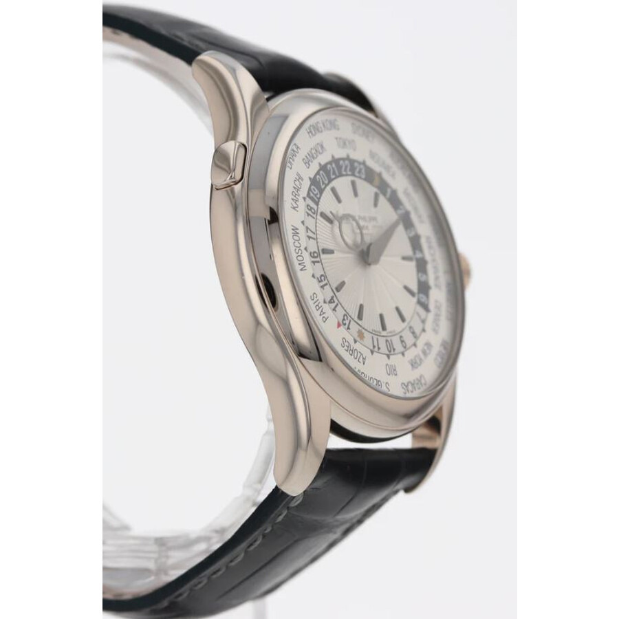 Pre-owned Patek Philippe World Time GMT White Guilloched Dial Men's Watch 5130G - 3