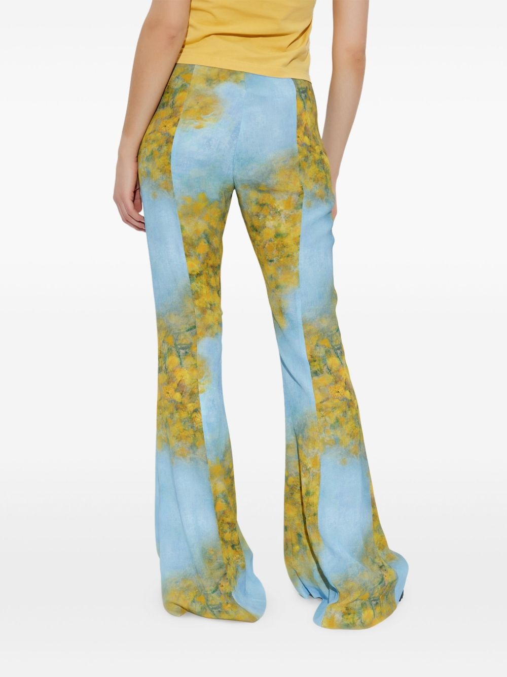 printed flared trousers - 4