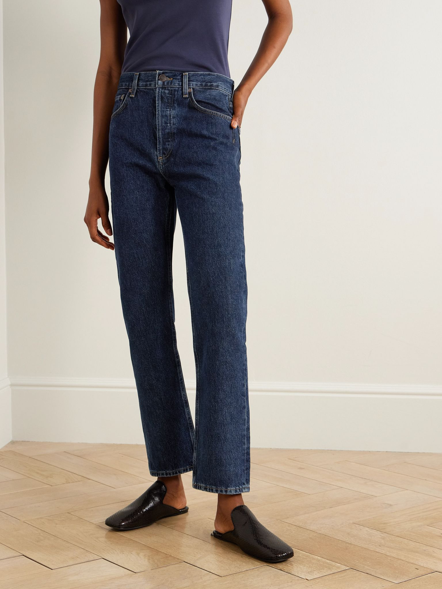 '90s Pinch Waist high-rise straight-leg jeans Dark denim - 3