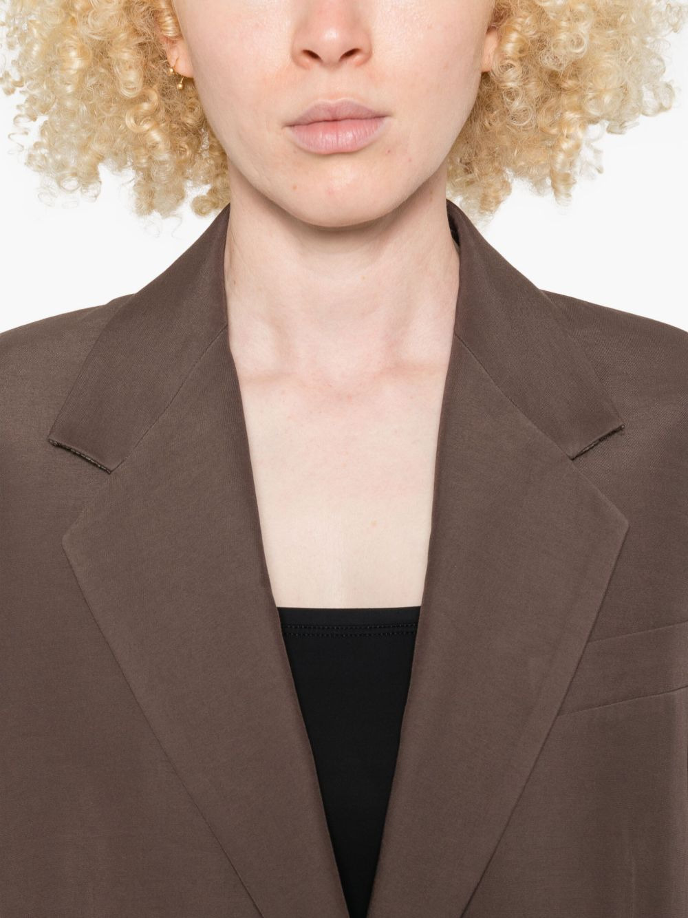single-button dropped-shoulder blazer - 5