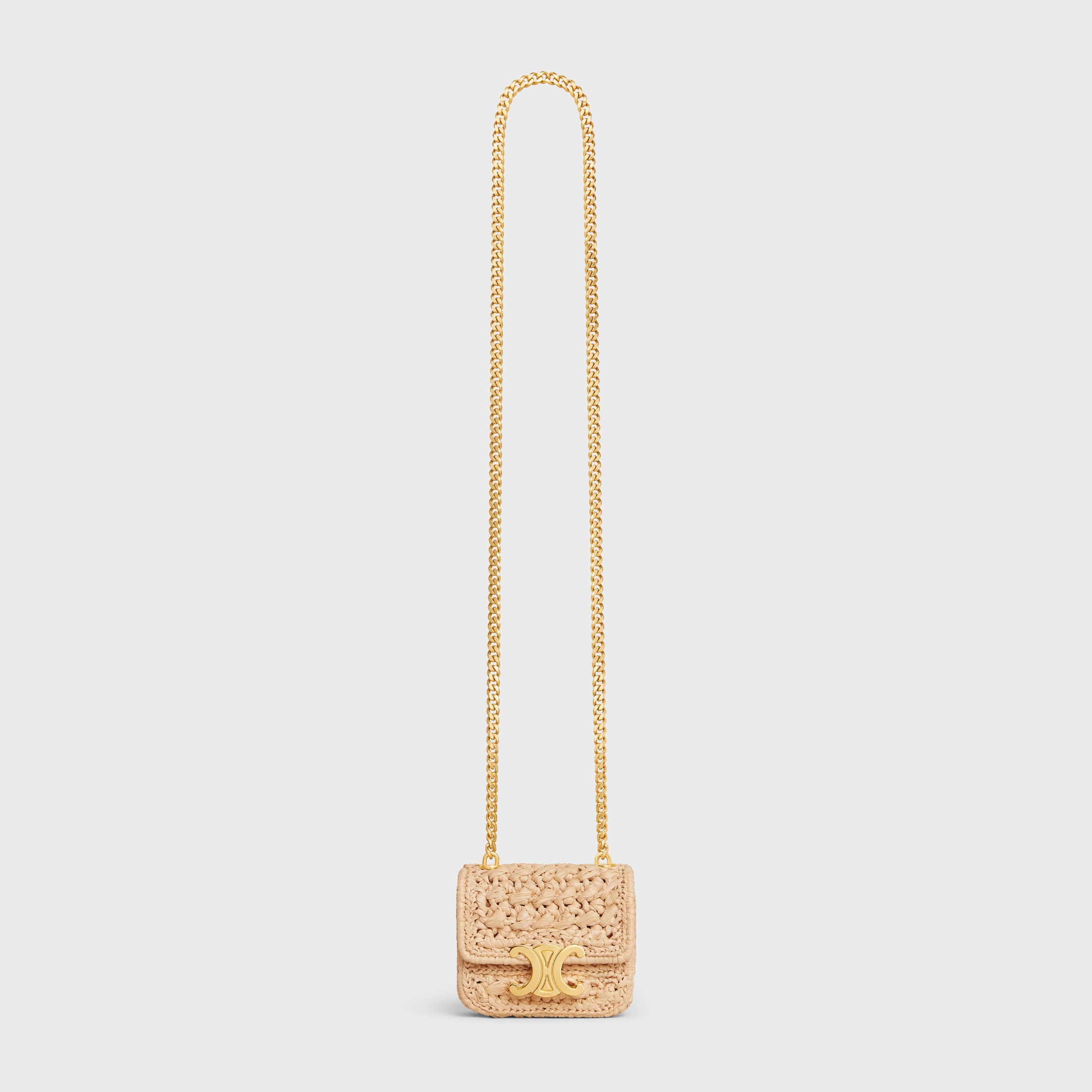 MINI CHAIN CLAUDE IN RAFFIA EFFECT TEXTILE - 5