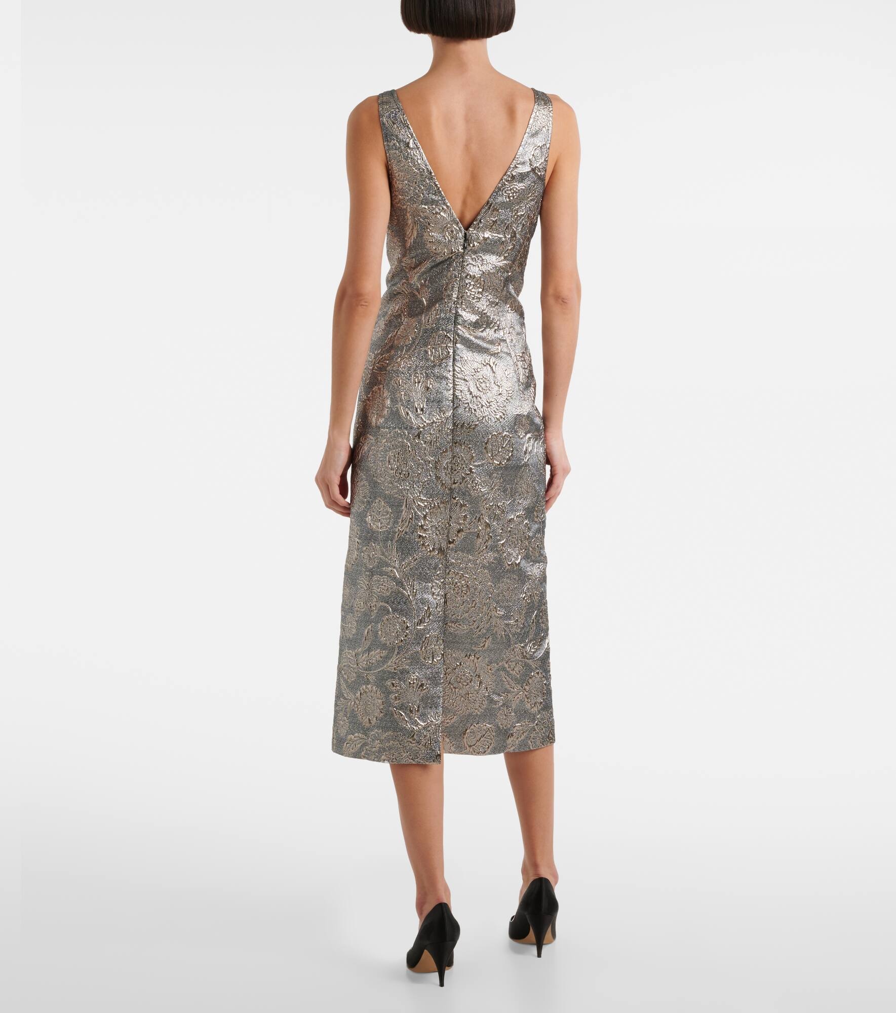 Floral brocade cocktail dress - 3