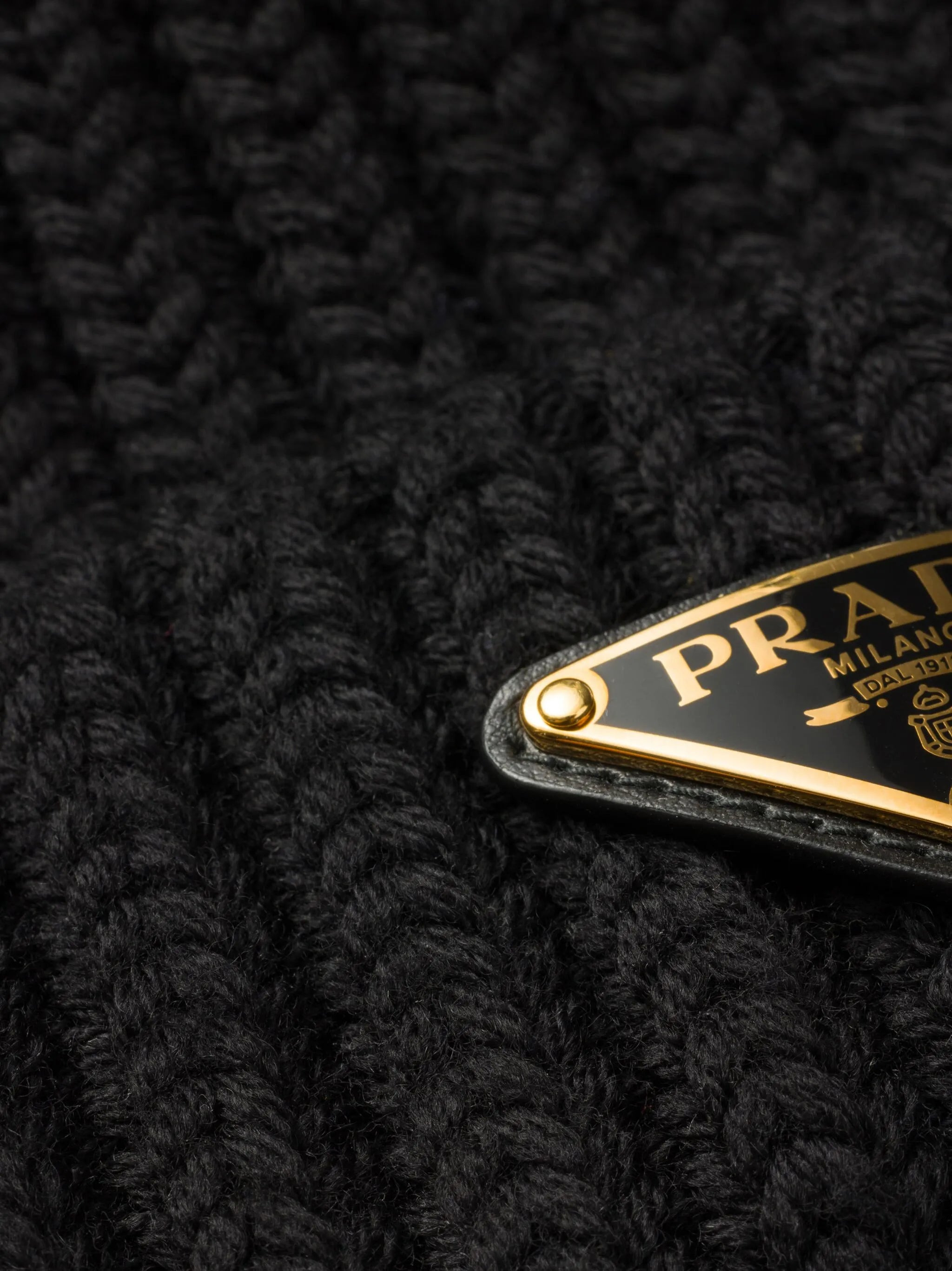 triangle-logo ribbed beanie - 2