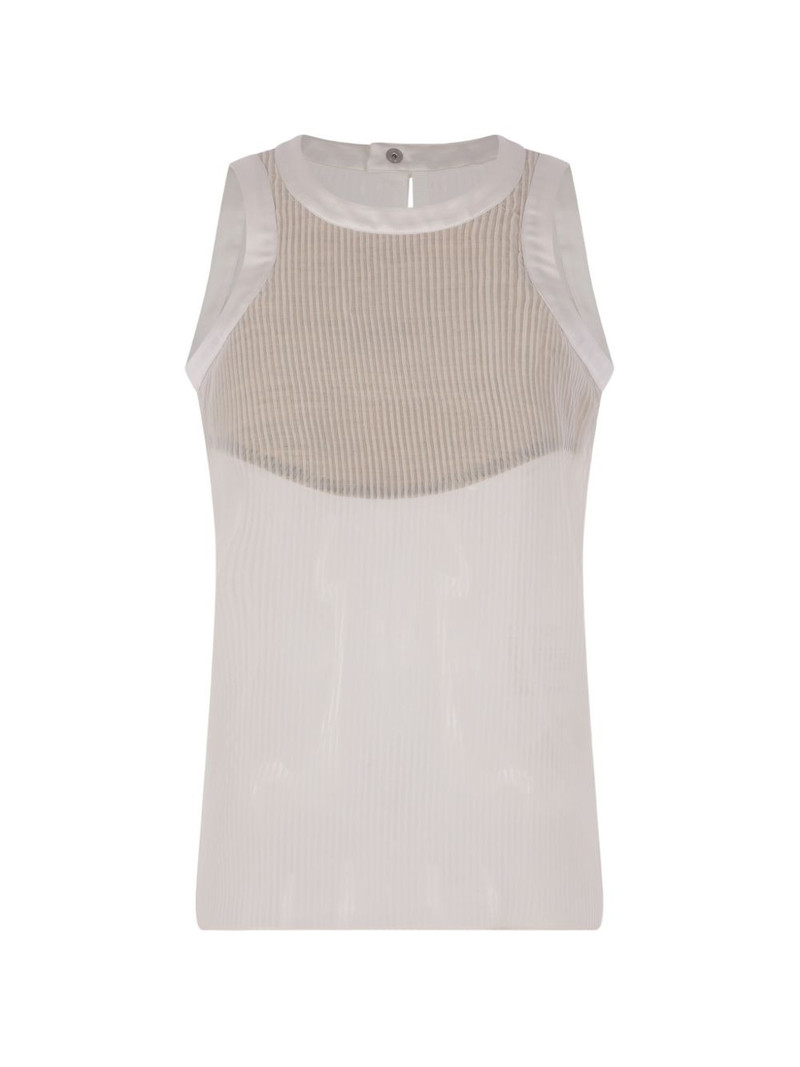 pleated chiffon sleeveless top 1