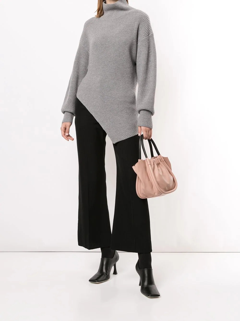 asymmetric turtleneck jumper - 2