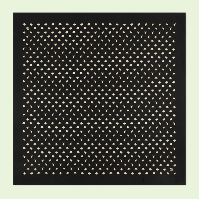 Star print silk scarf 1