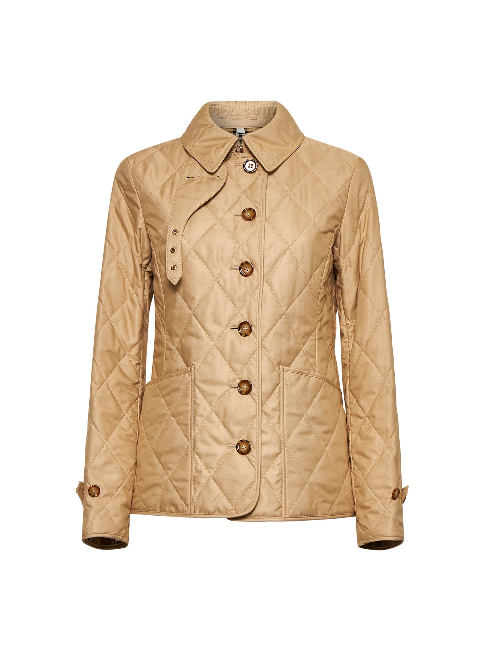 Beige nylon quilted jacket - 1
