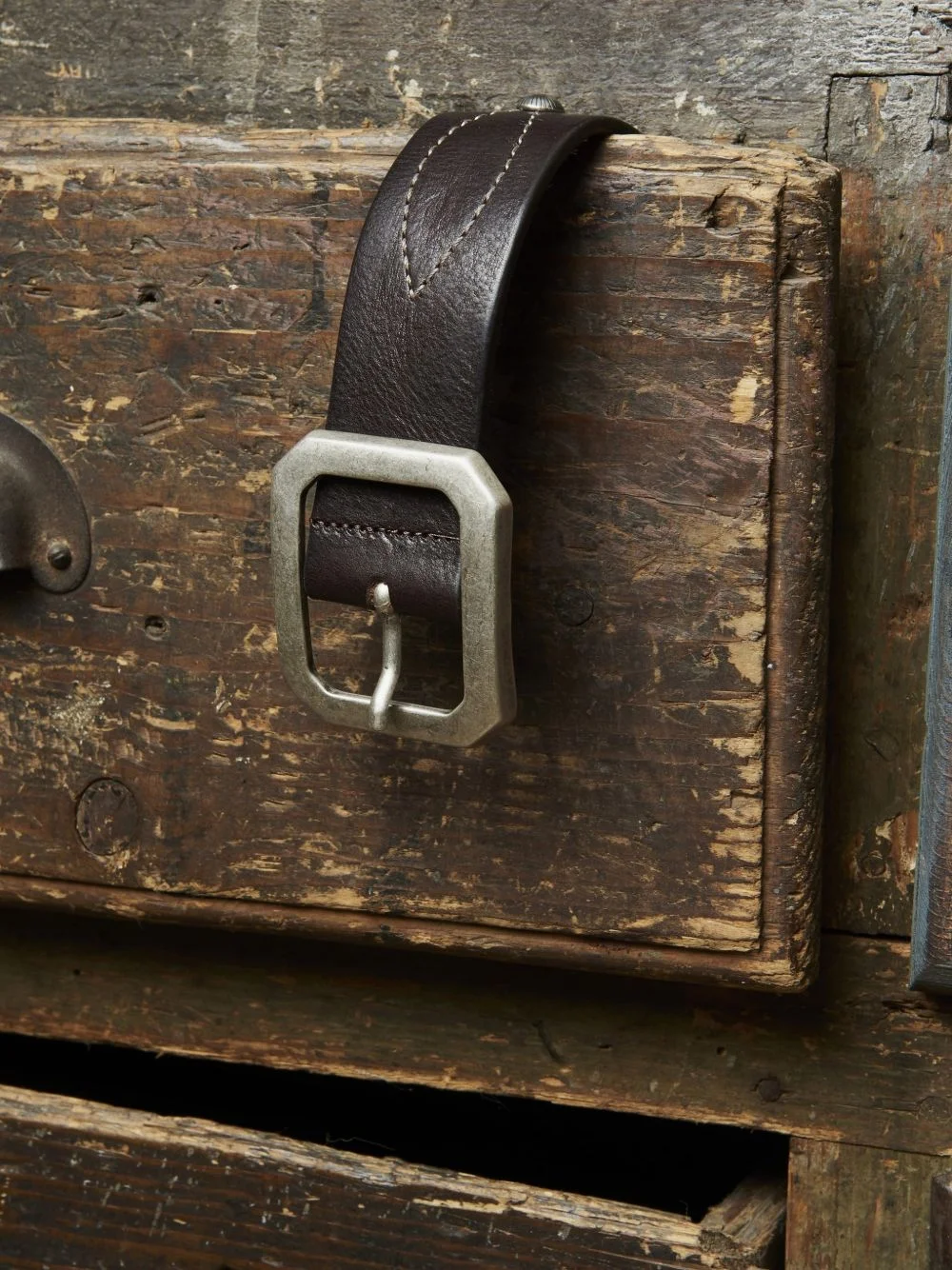 topstitching leather belt - 1