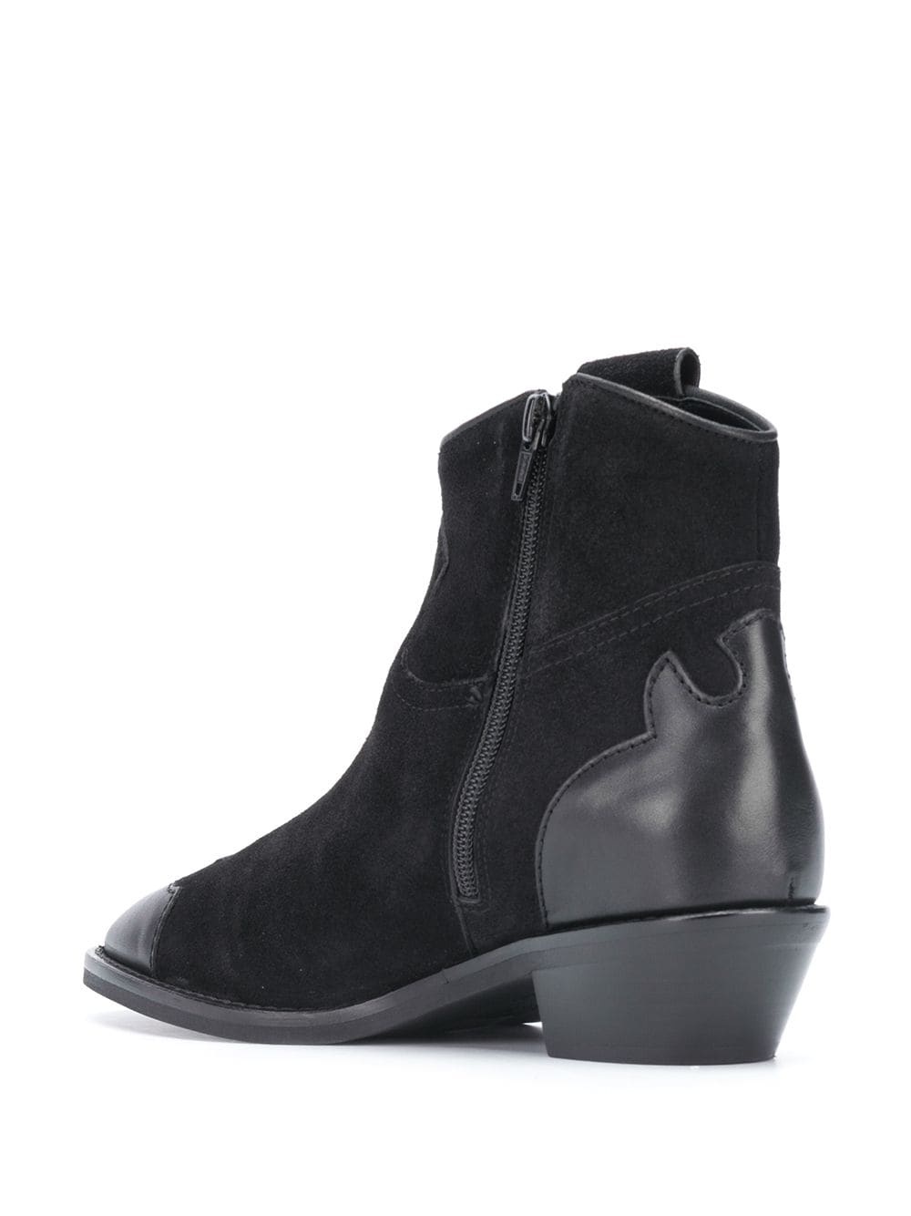 leather cap toe boots - 3