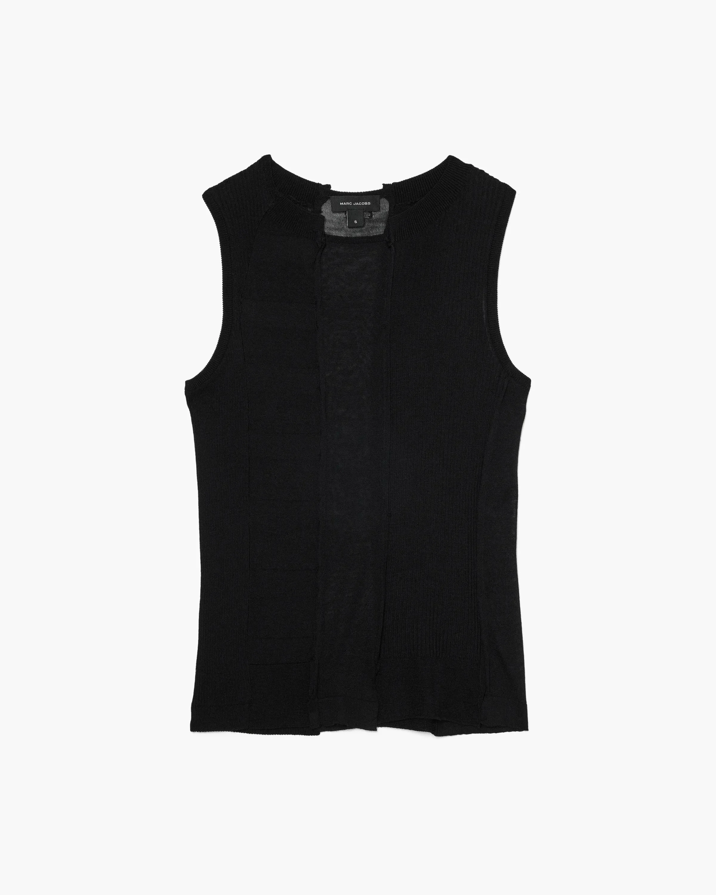 SHEER PANELED KNIT TANK - 1